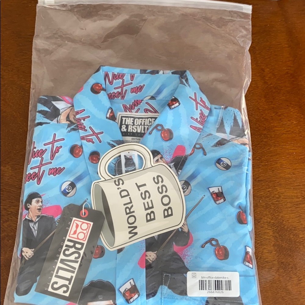 NWT RSVLTS The Office Date Mike button down shirt